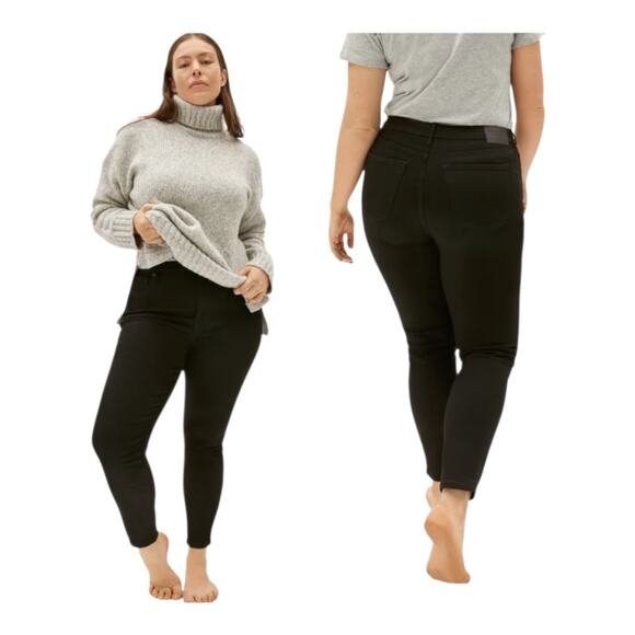 Everlane Curvy High Rise Skinny Jeans Cropped Black 30 - Picture 1 of 9